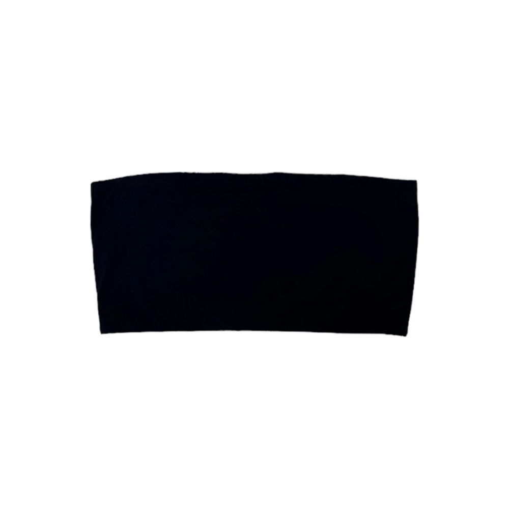 Black Stretchy Bandeau Cropped Top